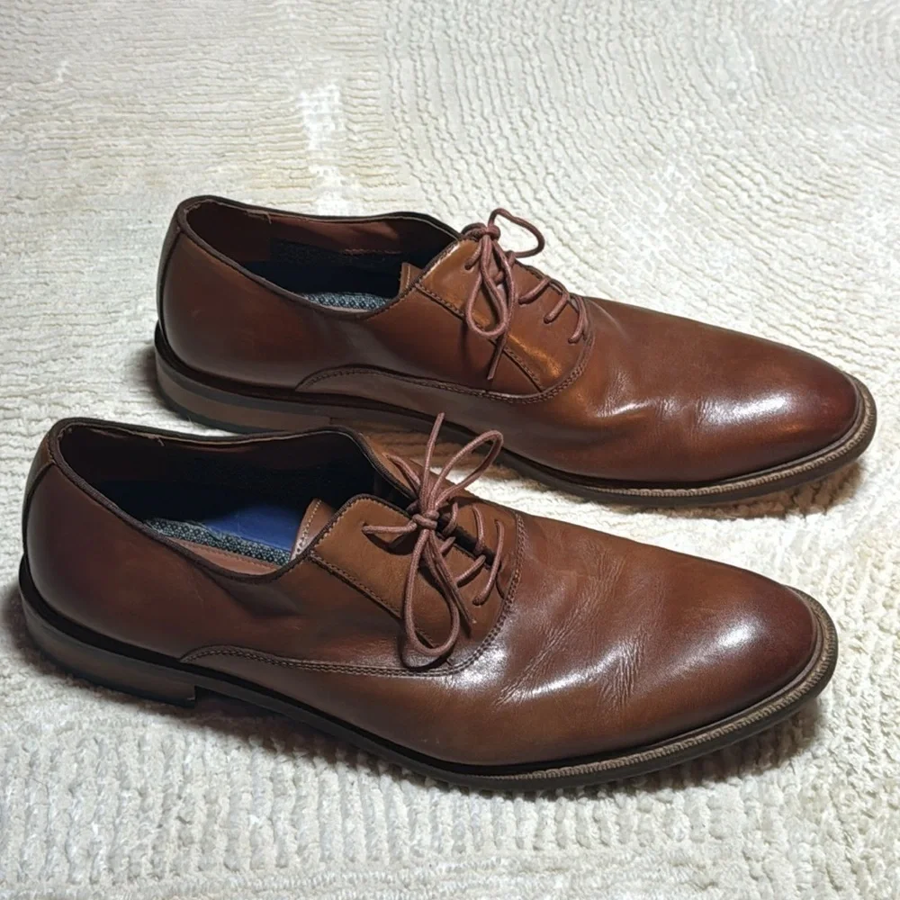 Vince Camuto‎ Lawson Oxford cognac brown lace up men’s shoes Sz 13